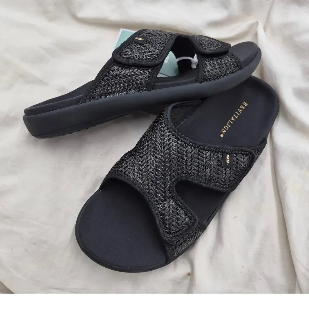 NEW REVITALIGN Women's Kholo Lakeside Slide Sandal Black SIZE 10 medium